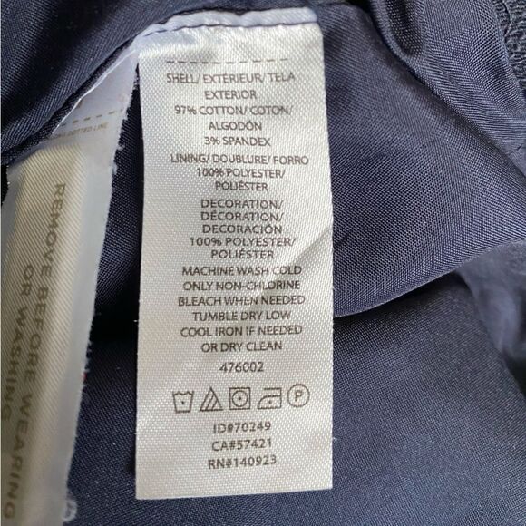 Loft Skirt Floral Embroidered Lined Blue Side Zip Short Career Wear NEW Size 6 - Picture 11 of 11